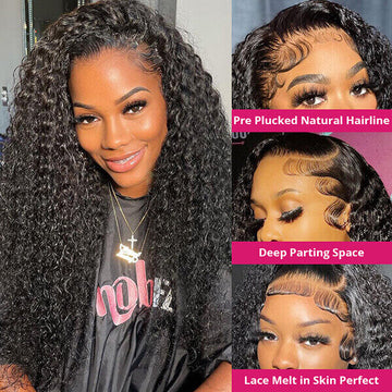 Neobeauty 250% Density Hair Glueless Human Hair Wigs Curly Hair Wig Pre Plucked Lace Front Wigs For Women